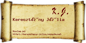 Keresztény Júlia névjegykártya